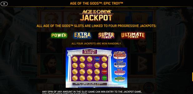 Age of the Gods Epic Troy Slot Machine Age of the Gods Jackpot Screen