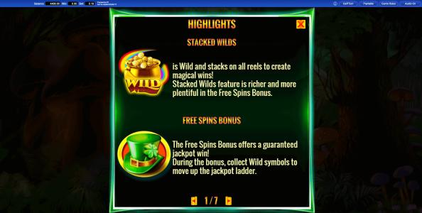 Irish Magic Slot Machine Free Spins Bonus Screen