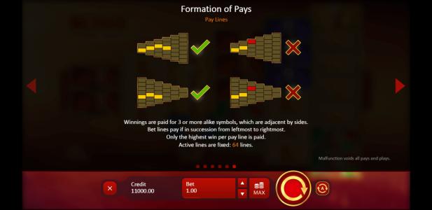 Rome Caesars Glory Slot Machine Paylines Screen