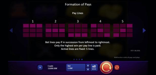 Super Burning Wins Respin Slot Machine Paylines Screen
