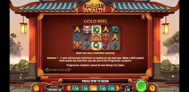 Beast of Wealth Slot Machine Free Spins Bonus Screen