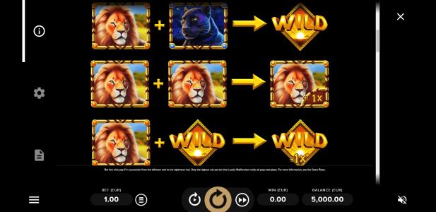 Serengeti Kings Slot Machine Wild Symbol Screen