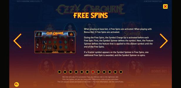 Ozzy Osbourne Slot Machine Free Spins Bonus Screen
