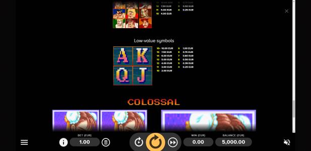 Slot Machine Paytable Screen