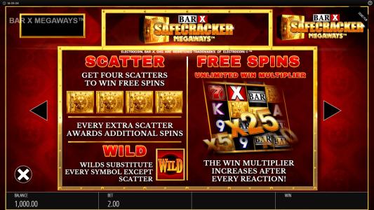 Bar X Safecracker Megaways Slot Machine Free Spins Bonus Screen