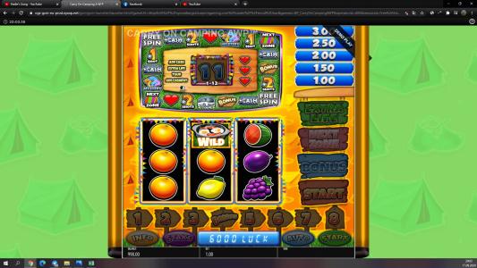 Carry On Camping Pub Fruit Slot Machine Paytable Screen