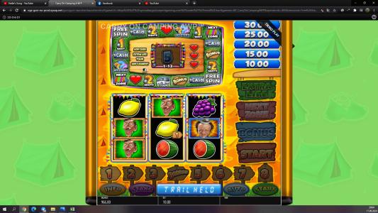 Carry On Camping Pub Fruit Slot Machine Paytable Screen