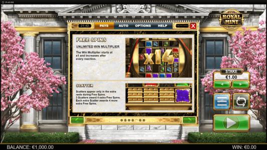 Royal Mint Megaways Slot Machine Free Spins Bonus Screen