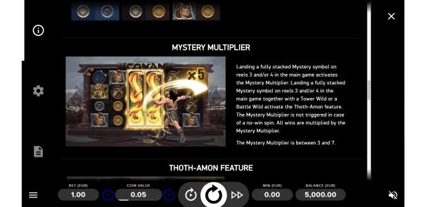 Conan Slot Machine Gamble Feature Screen