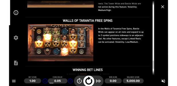 Conan Slot Machine Free Spins Bonus Screen