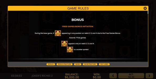 Jokers Riches 2 Slot Machine Bonus Game Screen