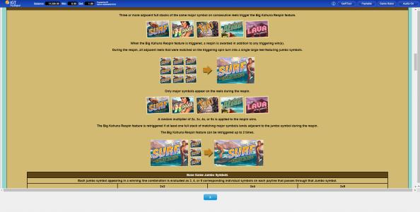 Wheel of Fortune Hawaiian Getaway Powerbucks Slot Machine Big Kahuna Respin Feature Screen