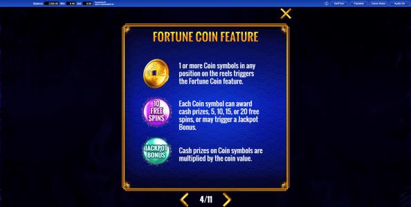 Fortune Coin Slot Machine Free Spins Bonus Screen