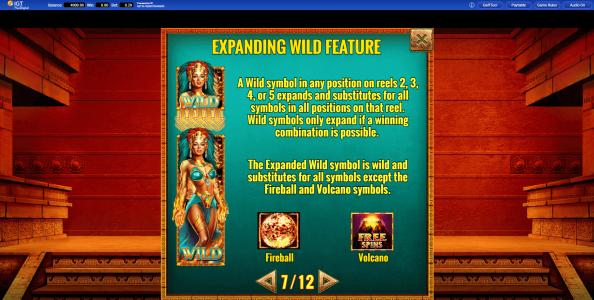 Cash Eruption Slot Machine Wild Symbol Screen