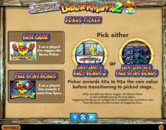 Lucky Larrys Lobstermania 2 slot Bonus Picker