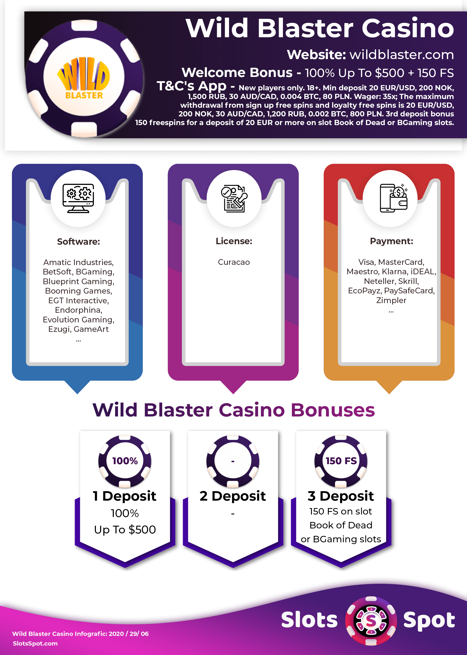 Wild Blaster Casino Bonuses Infographics