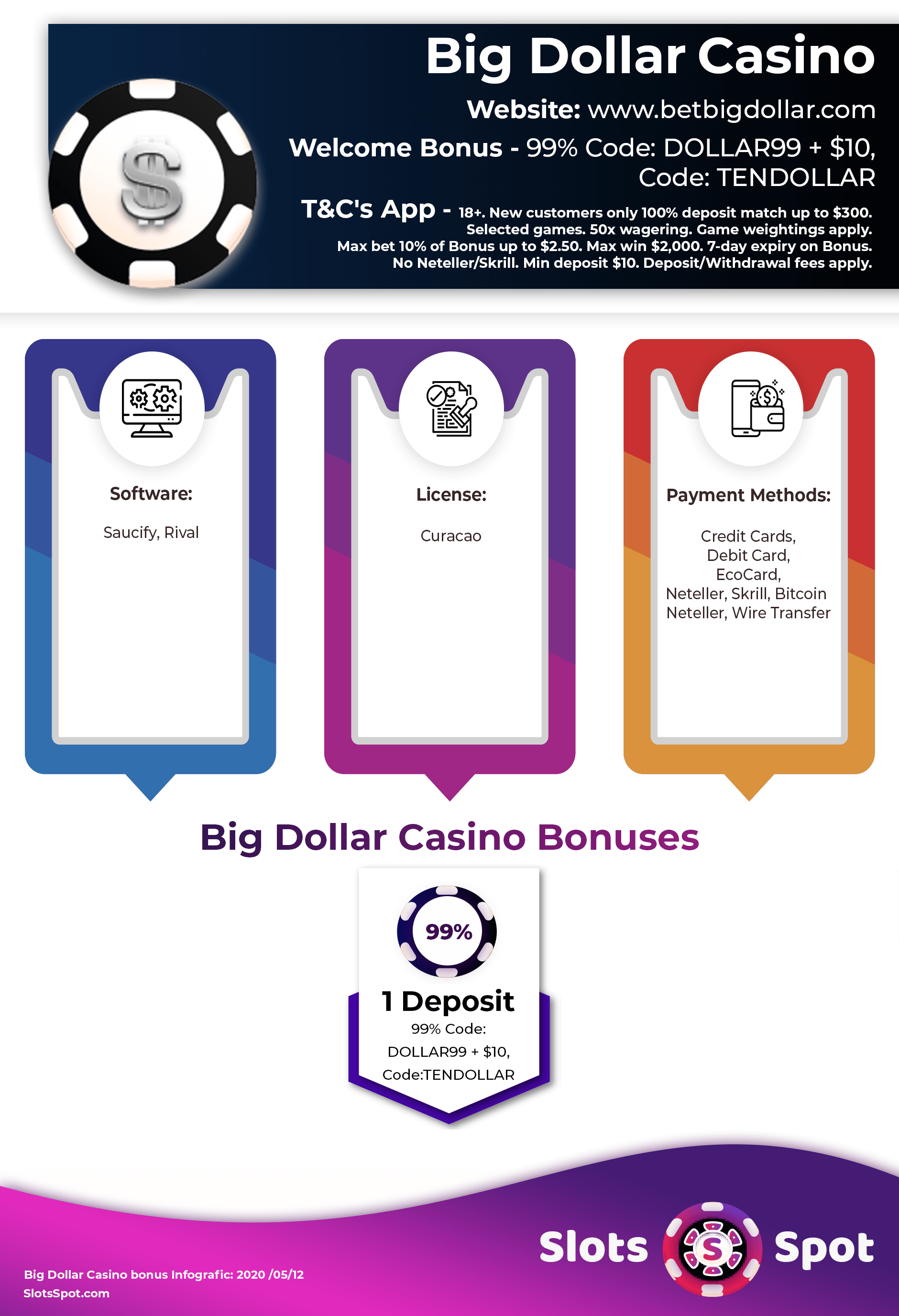 Big Dollar Casino Bonus Infographics