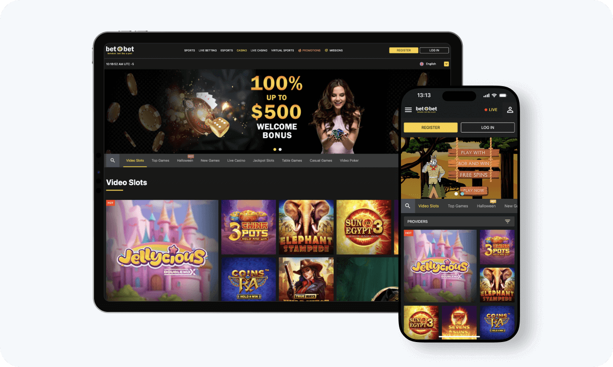 BetoBet Casino BetoBet Casino interface displayed on a tablet and smartphone