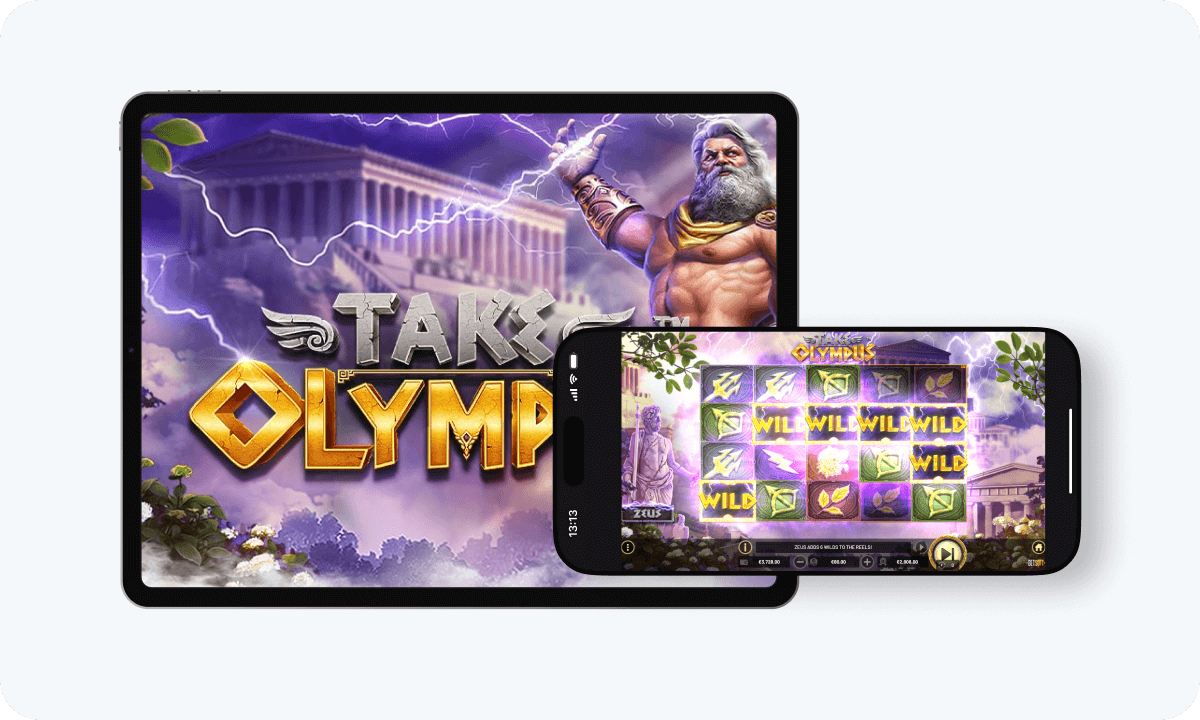 Take Olympus slot interface and logo on tablet and smartphone