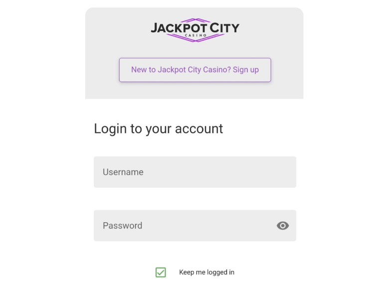 Jackpot City Casino app login