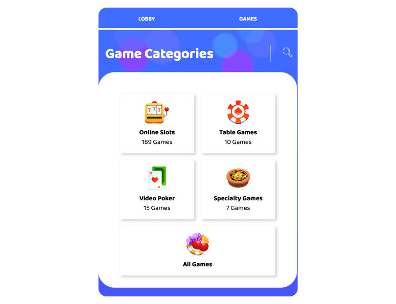 Dreams Casino Games Lobby