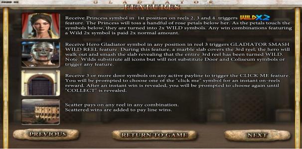 Gladiator Slot Machine Wild Symbol Screen