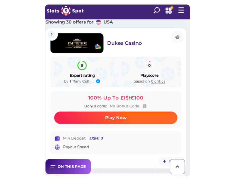 Screenshot of Claim Bonus Button in casino with Payforit