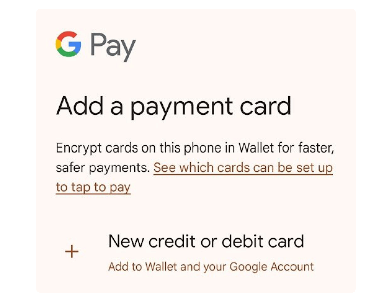 Choosing a payment method