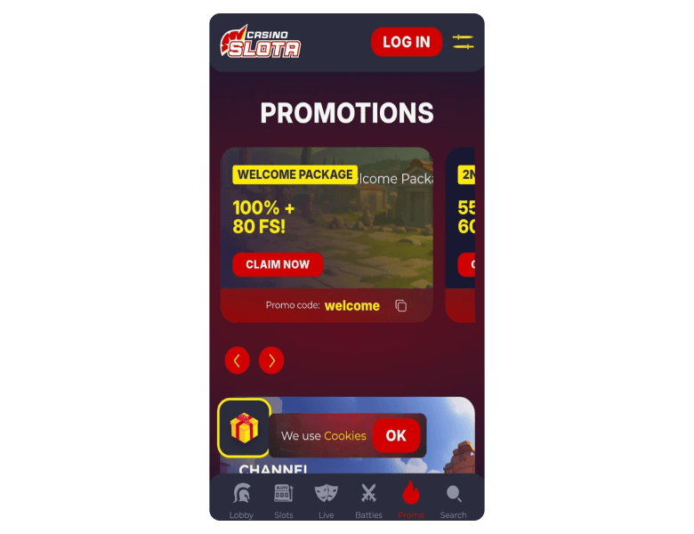 Screenshot of Casino Lobby