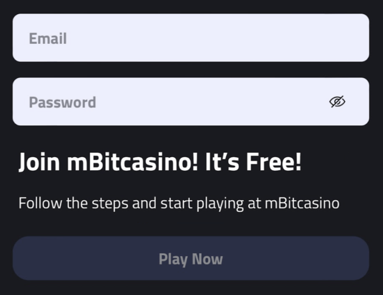 Sign-Up at mBit Casino is displayed on smartphone