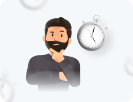 Image of a pensive player and a clock hanging next to him