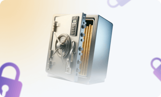 Image of a secure safe with money inside