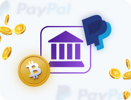 Icons representing PayPal, bank transfer, and Bitcoin for online casino payments
