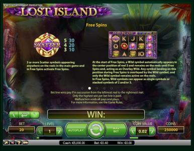 Lost Island Slot name Slot Machine Free Spins and Wild Symbol Screen