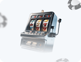 Image of a slot machine with a combination on the reels.