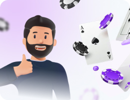 Illustration of a man with playing cards, representing the Hi-Lo card counting system in blackjack