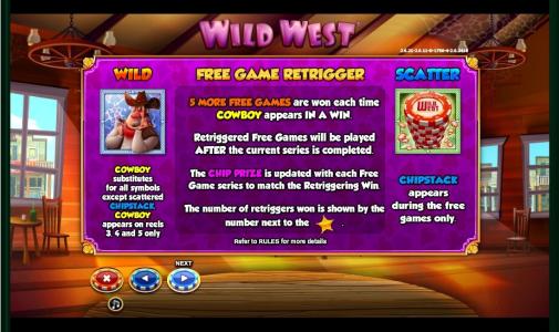 Wild West Slot Machine Scatter Awards and Wild Symbol Screen