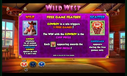 Wild West Slot Machine Free Games Feature Screen