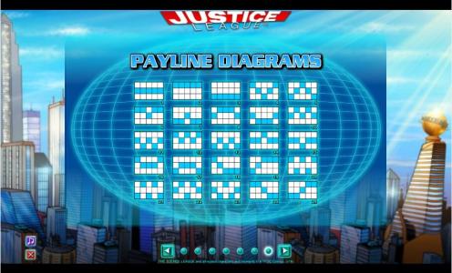 Justice League Slot Machine Paylines Screen