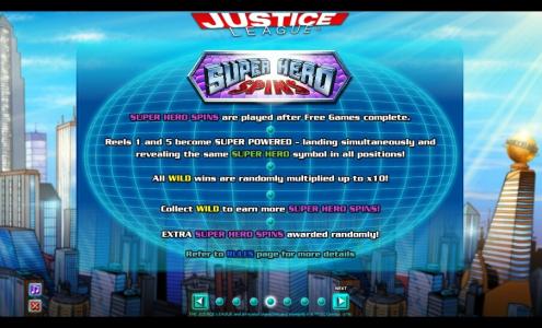 Justice League Slot Machine Free Spins Screen
