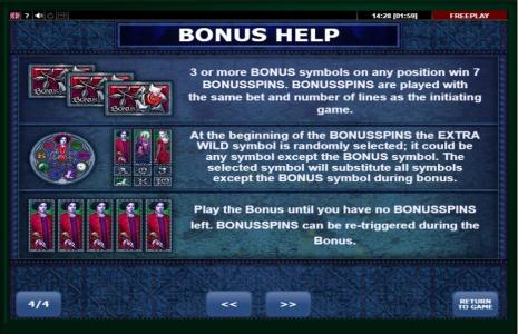 Vampires Slot Machine Free Spins Bonus Screen
