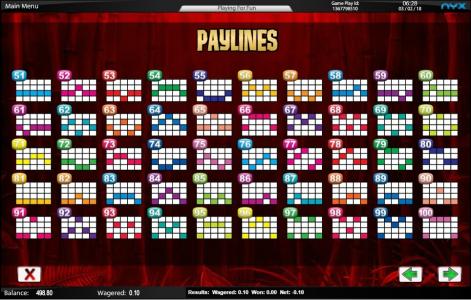 Wild Panda Slot Machine Paylines Screen