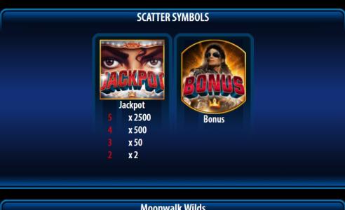 Michael Jackson King of Pop Slot Machine Scatter Symbols Screen