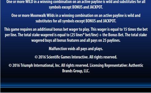 Michael Jackson King of Pop Slot Machine Song Credits Screen