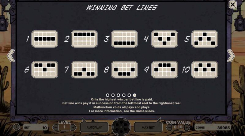 Wild Wild West Paylines