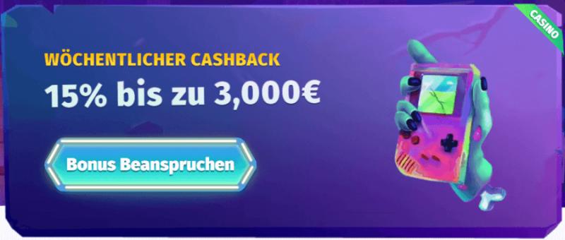 Wochentliches Cashback von Casombie Casino