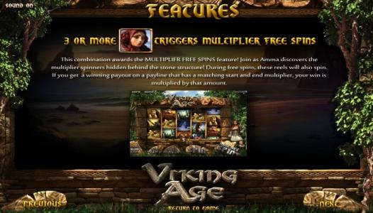 Viking Age Slot Machine Free Spins Bonus Screen