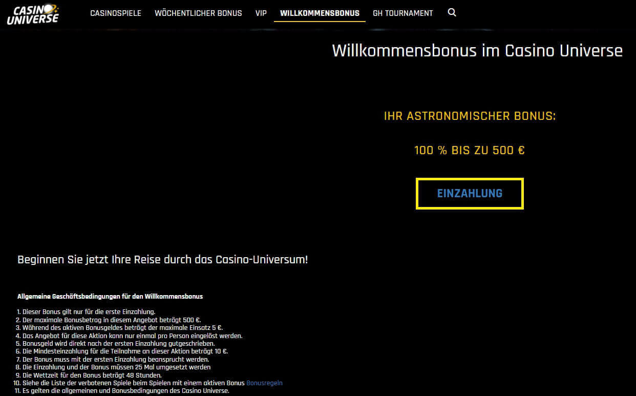 Wählen Sie einen bonus