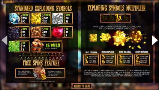 More Gold Diggin Slot Machine Paytable Screen