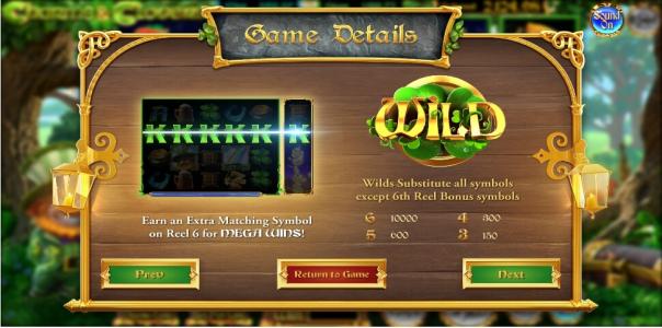 Charms and Clovers Slot Machine Wild Symbol Screen